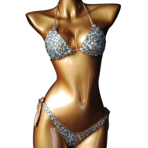 Silver Rhinestone Bathing Suit Lachelle Music 