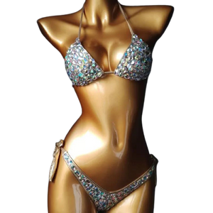Silver Rhinestone Bathing Suit Lachelle Music 