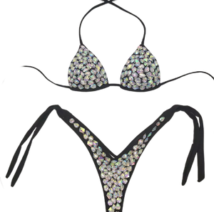 Black Rhinestone Bathing Suit Body By Lachelle 
