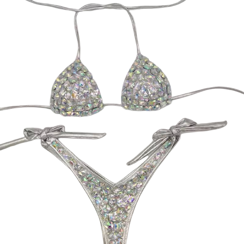 Silver Rhinestone Bathing Suit Lachelle Music 