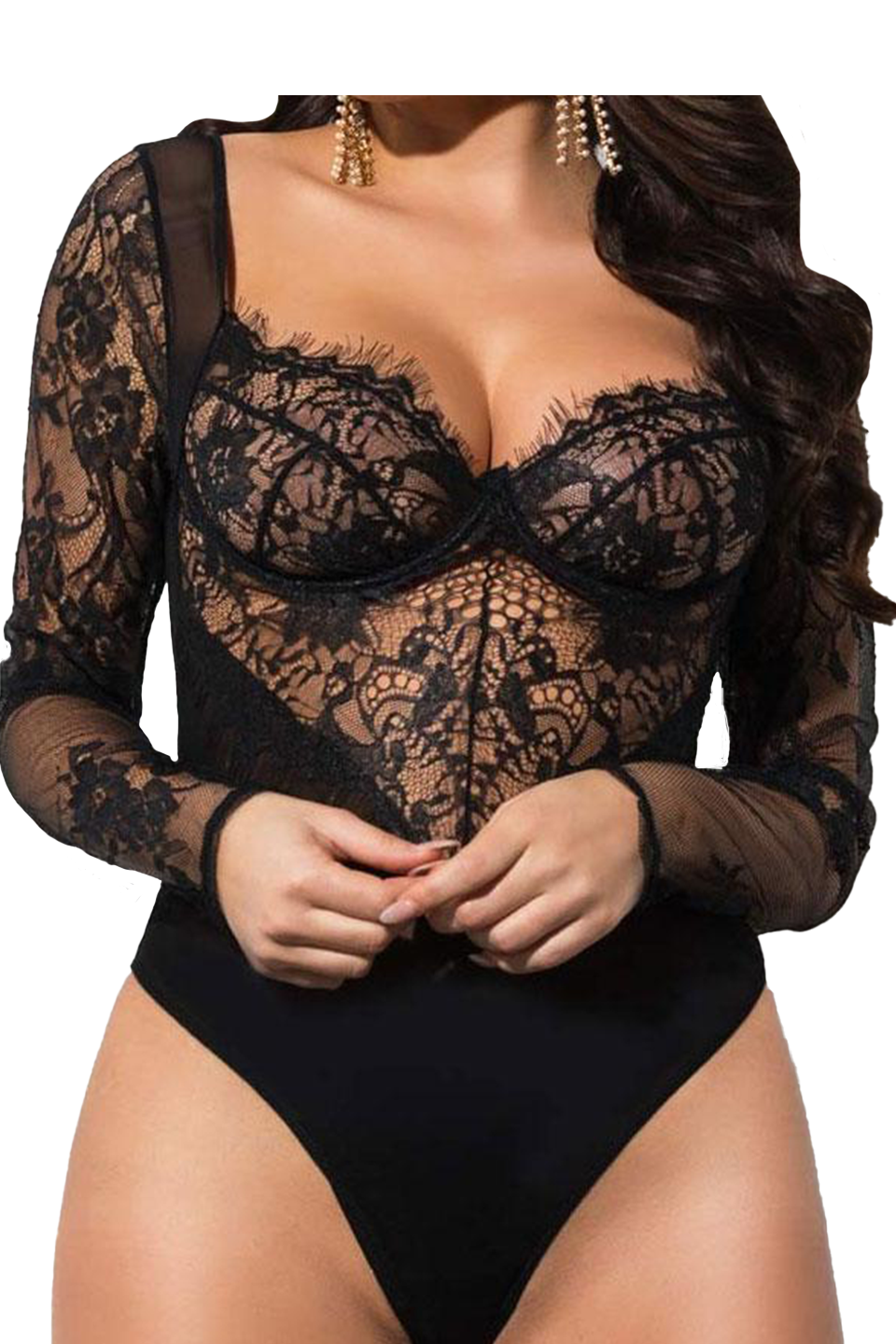 Black Lace Bodysuit tops Body By Lachelle 