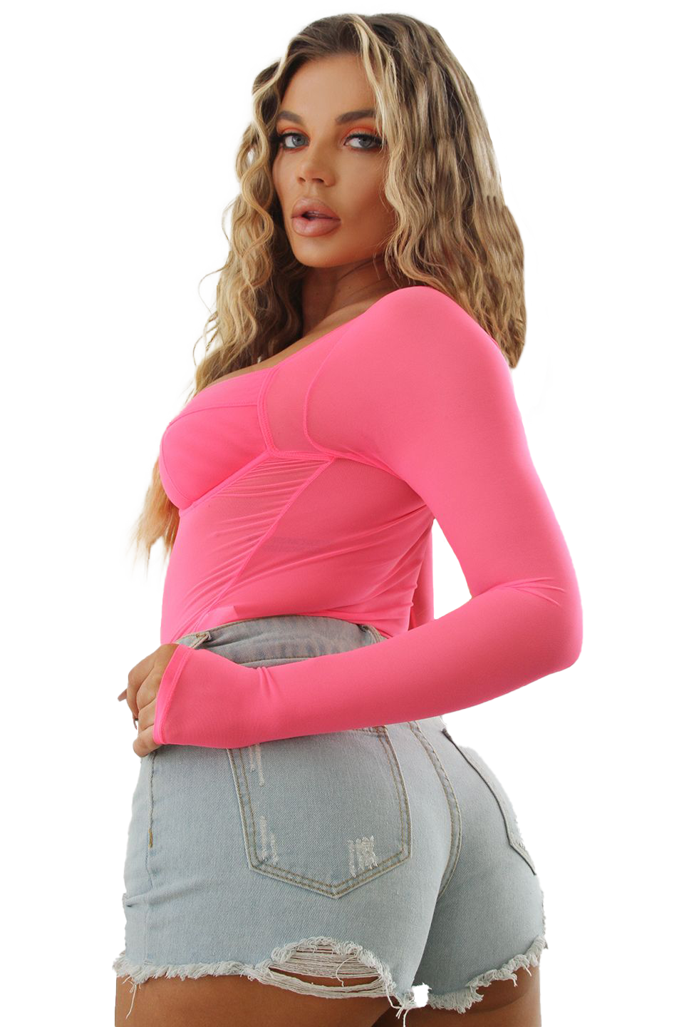 Neon Pink Bodysuit tops Lachelle Music 