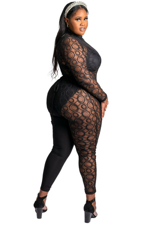 Two Toned Sheer Jumpsuit