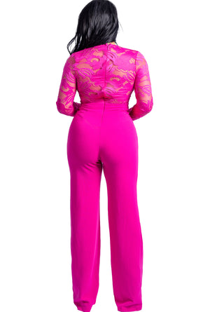 Lady Like Fuchsia Pink Jumpsuit